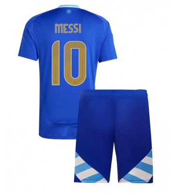 Argentina Lionel Messi #10 Udebanesæt Børn Copa America 2024 Kort ærmer (+ korte bukser)